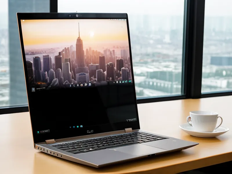 A laptop screen showing a stable multi-person video call in a home office.