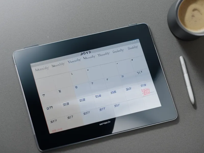 Tablet showing a calendar reminder for an internet contract.