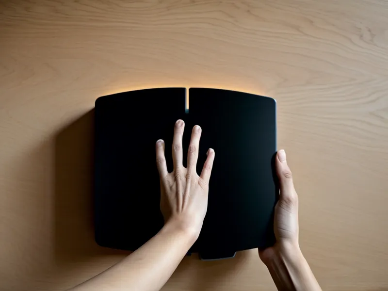 A person reaching to reset a home internet router.