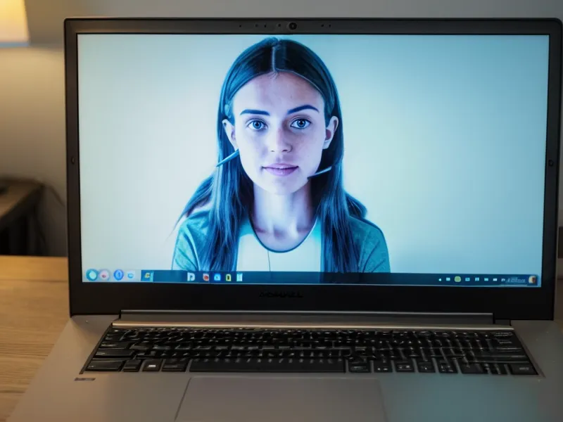 A laptop screen displaying a connection unstable warning during a video conference call.